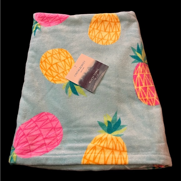 🆕 Cynthia Rowley Perfect Pineapple Oversized Beach Towel - Picture 9 of 11